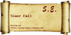 Simor Emil névjegykártya